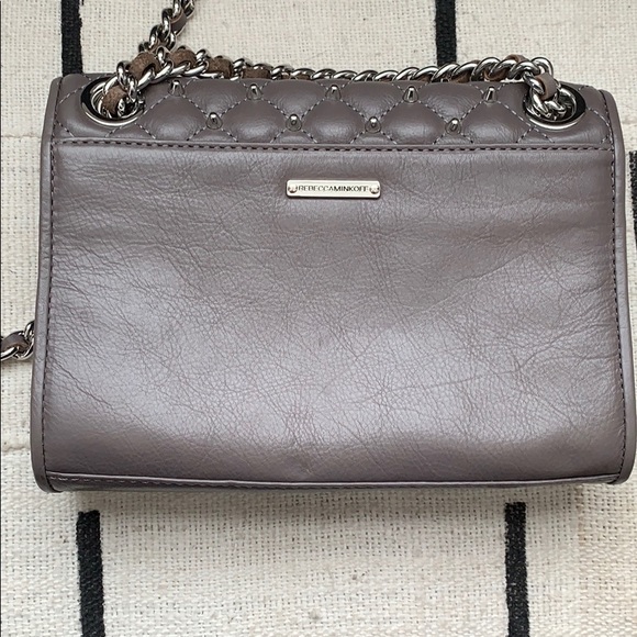 Studded Rebecca Minkoff flap chain bag, grey - Picture 7 of 9